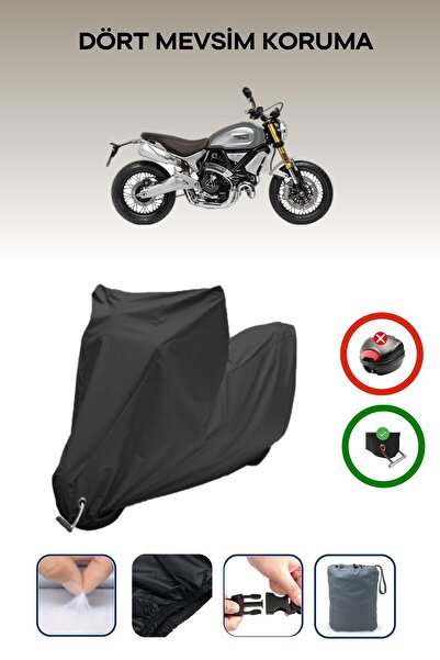 Breen غطاء دراجة نارية متوافق مع دراجة دوكاتي سكرامبلر 1100 أسود اللون مقاوم ...