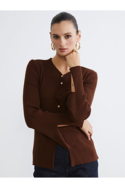 LC Waikiki Rmz Gi̇yi̇m Farkiyla V Dikim Women's Knitwear Cardigan