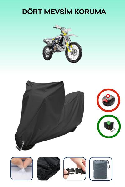 Breen غطاء دراجة نارية متوافق مع Husqvarna TE 300i متوافق مع اللون الأسود مقاوم للماء