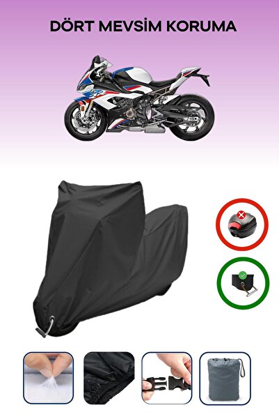Breen غطاء دراجة نارية متوافق مع BMW S 1000 RR Race متوافق مع اللون الأسود مقاوم للماء