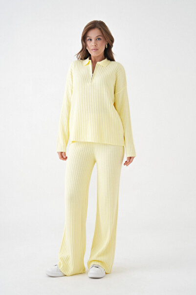 Park Karon Set de tricotaje pentru femei, cu guler polo, supradimensionat