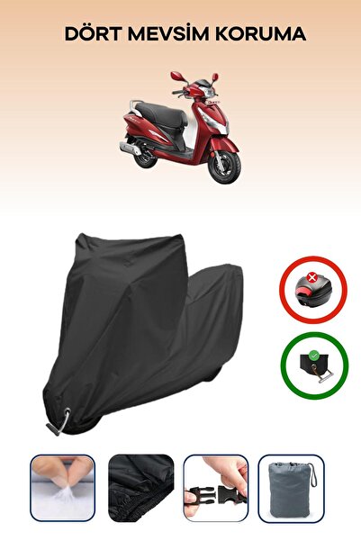 Breen Black Lock Compatible Hero Duet 125 Compatible Motorcycle Tarpaulin Wat...