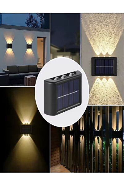 Brokoli Home 2 Adet Aplik Güneş Enerjili Solar Bahçe Duvar Aydınlatması 6 Led...