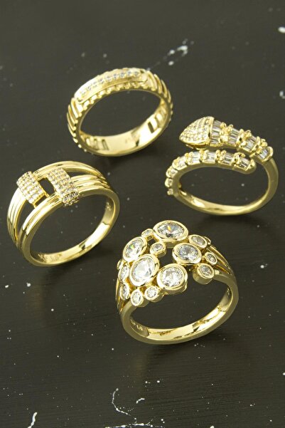 CT STONES خاتم فولاذي فاخر مرصع بأحجار الزركون من شوبينغ، قطعة واحدة