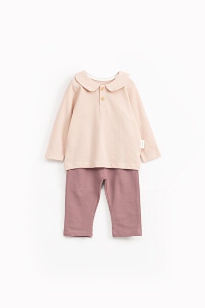 blumi kids Yakalı Takım – Powder & Dried Rose