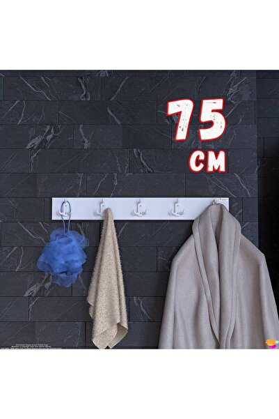 Modilayn ARI Serisi (71,4x9,6 cm) 15 Kancalı - 5'li Set Banyo Askısı | Ekstra...