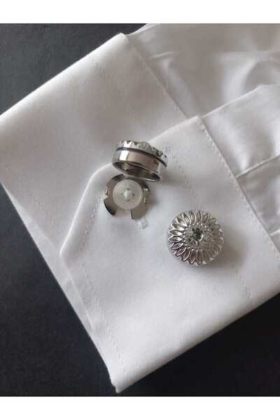 Kravatistan Tüm gömleklere uyumlu düğmeye geçmeli kol düğmesi