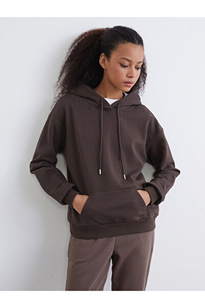 LC Waikiki Rmz Gi̇yi̇m Farkiyla Loose Fit Women's Thick Hoodie