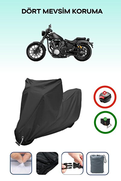 Breen Black Lock Compatible Yamaha Xv950R Compatible Motorcycle Tarpaulin Wat...