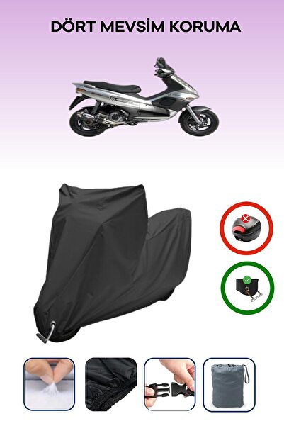 Breen غطاء دراجة نارية متوافق مع Piaggio Runner 180 متوافق مع اللون الأسود مقاوم للماء