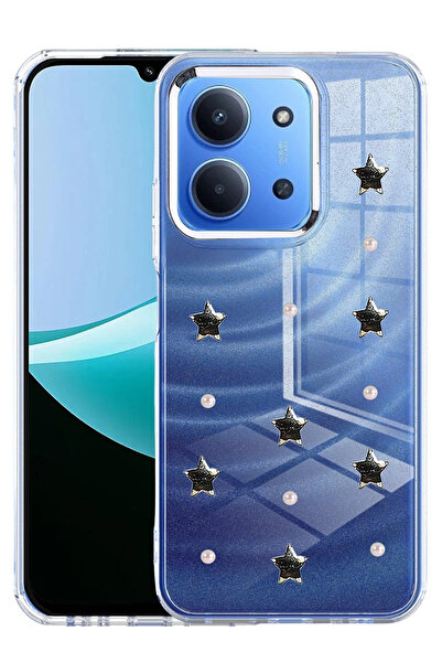 Nezih Case Redmi 15C 4g Compatible Transparent Glittery Elegant Case