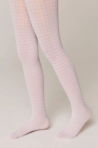 Conte Elegant Șosete cu model pentru copii, Chanel 40 Den - Bianco, 128-134 (20)