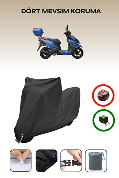Breen Black Lock Compatible Yuki Crypto 125 Compatible Motorcycle Tarpaulin W...