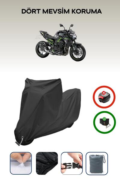 Breen Black Lock Compatible Kawasaki Z 900 Compatible Motorcycle Tarpaulin Wa...