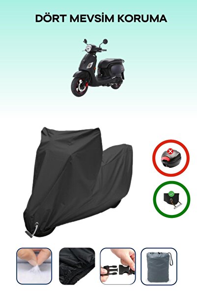 Breen Black Lock Compatible Sym Fiddle Iii Compatible Motorcycle Tarpaulin Wa...