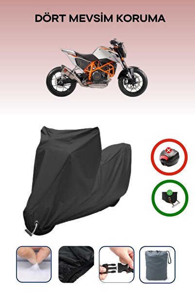 Breen غطاء دراجة نارية متوافق مع KTM 690 Duke R متوافق مع اللون الأسود مقاوم للماء