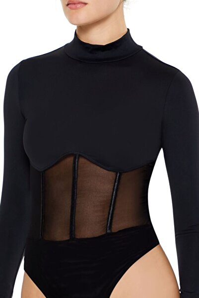 Forever 21 Transparan Detaylı Bodysuit