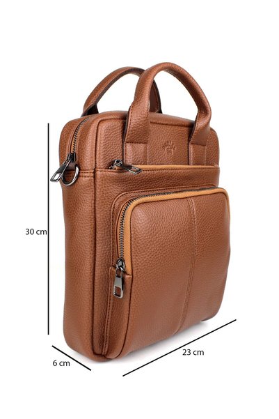 deri,se club Men's Shoulder Strap Tan Color 11.5 Inch iPad Tablet Notebook Laptop Bag