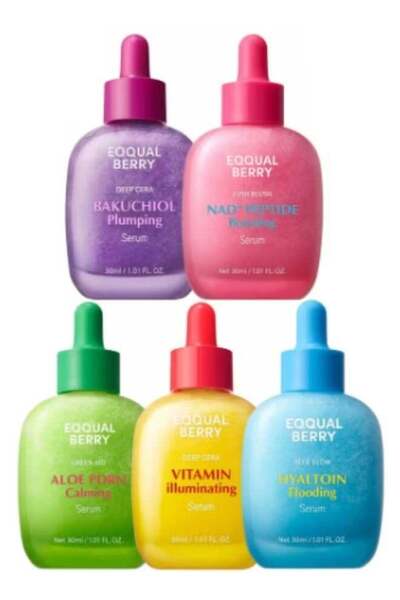 EQQUALBERRY - Brightening Vitamin Serum + Full Bakuchiol Serum + Soothing Aloe Vera Serum PDRN + Nou