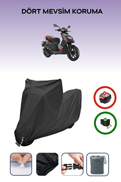 Breen غطاء دراجة نارية متوافق مع Aprilia SR 125 متوافق مع اللون الأسود مقاوم للماء