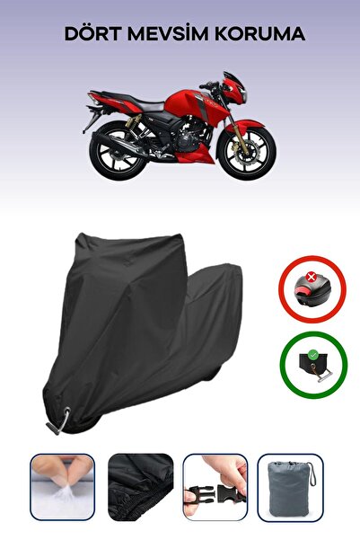 Breen غطاء دراجة نارية متوافق مع TVS Apache RTR 150 متوافق مع العلامة التجارية Black Lock مقاوم للماء