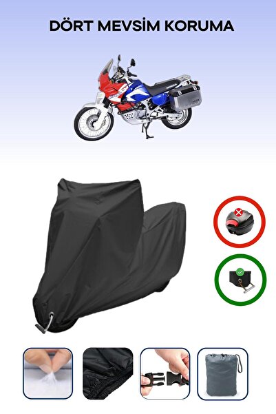 Breen غطاء دراجة نارية متوافق مع هوندا XRV 750 Africa Twin متوافق مع اللون الأسود مقاوم للماء