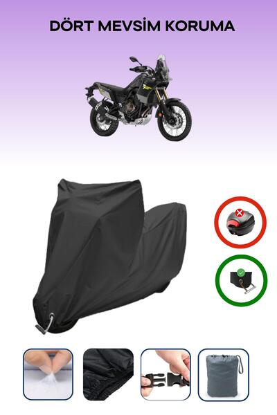 Breen غطاء دراجة نارية متوافق مع Yamaha Tenere 700 متوافق مع اللون الأسود مقاوم للماء