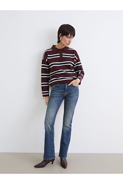 LC Waikiki Pantaloni de blugi pentru femei LCW JeansIndigo talie înaltă Flare