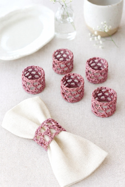 TOM COMPANY Kağıt İp Peçete Yüzüğü Peçete Halkası 6'lı-Gül Kurusu