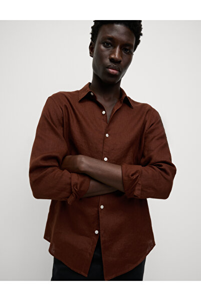 Marks & Spencer Regular Fit Saf Keten Gömlek