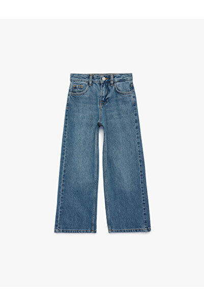 Koton Wide Leg Denim Trousers with Cotton Pockets