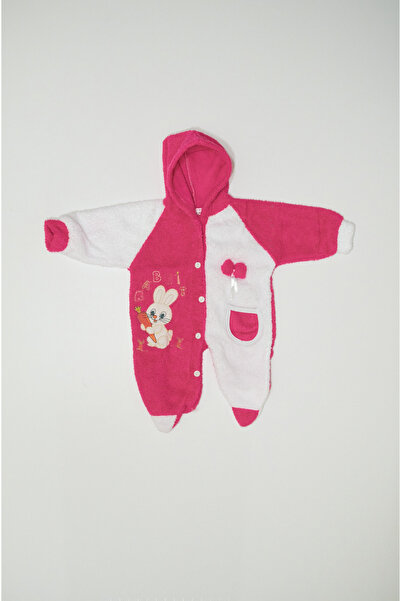 Baby Slon Kids Clup Kışlık welsoft patikli düğmeli kapüşonlu tavşan nakışlı u...