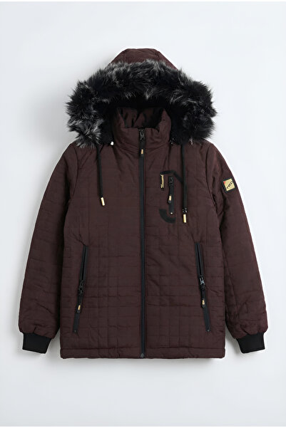 CIVILTIPOLO Çocuk Kapitone Kapüşonu ve Kürkü Ayrı Çıkartılabilir Yıkanabilir ...