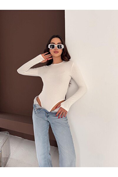 Elaxi Body Buzzy din Lycra integrală pentru femei, cu decolteu rotund, mânecă...