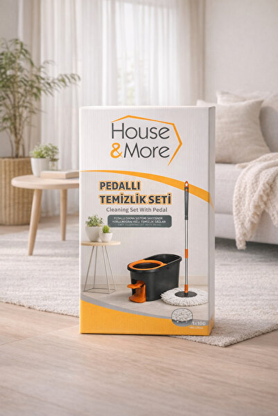 House More House & More Pedallı Temizlik Seti – Pedallı Sıkma Sistemli, Mikro...