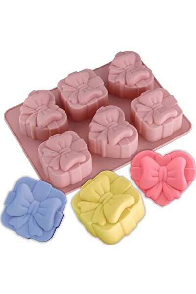 MUM 6'lı Kurdele Hediye Kutusu Kalp Noel Sevgililer Günü Mum,Kek Şeker Çikola...