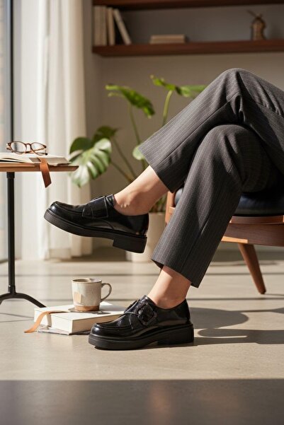 Yazın Ayakkabıları SİYAH CIRTLI OXFORD AYAKKABI