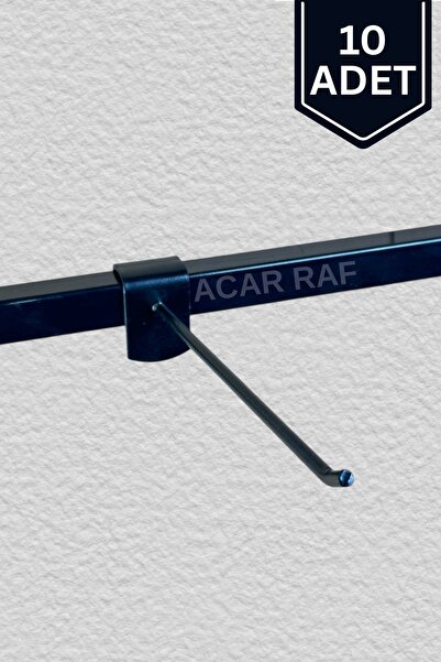Acar Raf 20x30 Profil Kancası 25 Adet Kare Profile Uyumlu Raf Askısı Siyah