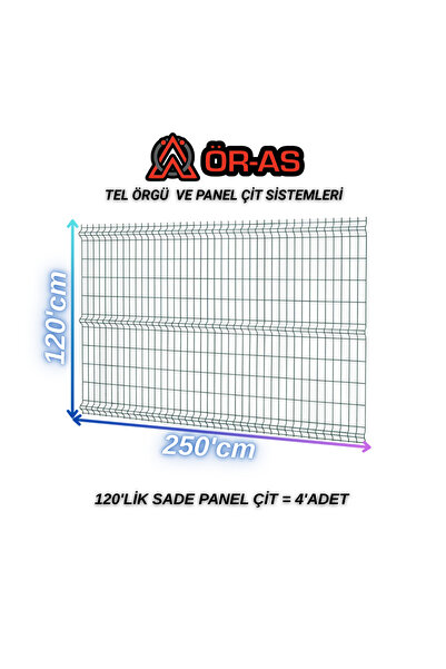 ÖR-AS TEL ÖRGÜ & PANEL ÇİT SİSTEMLERİ Ör-As Tel Bahçe Teli Panel Çit 120 cm x...