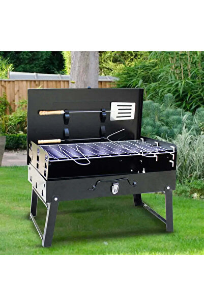 STOREONLINE Gratar pliabil portabil otel inox 2 accesorii BBQ camping compact
