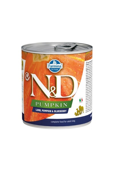 N&D Nd Balkabaklı Kuzulu Yaban Mersini Köpek Konserve Maması 285 gr
