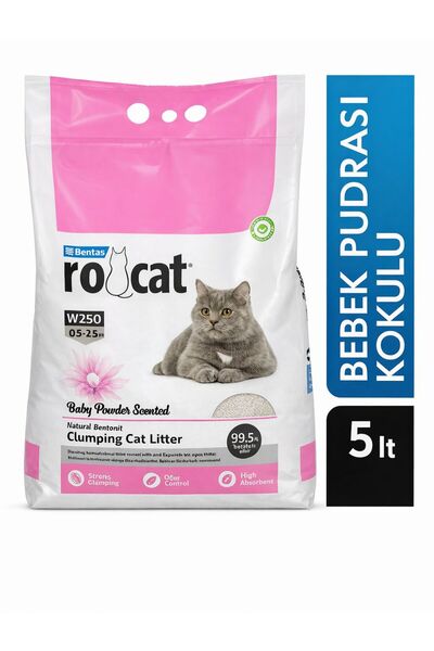 Rocat Bebek Pudralı Bentonit Kedi Kumu 5 L
