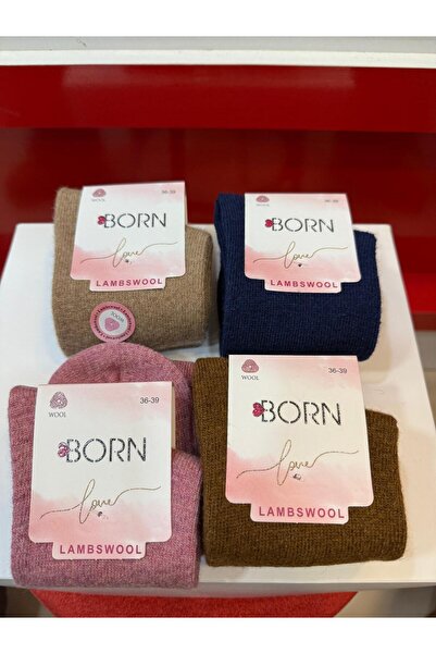 HİKMET 4 أزواج من جوارب الشتاء النسائية المصنوعة من صوف الحملان عالي الجودة، ...