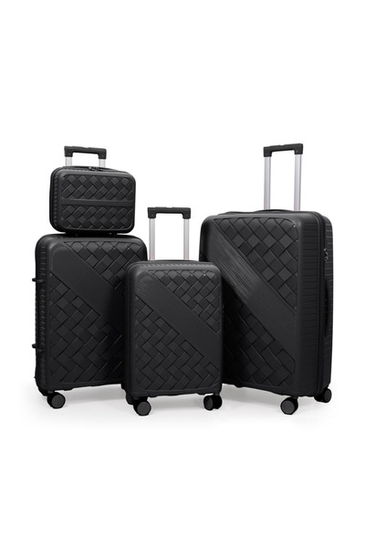 POGAGO 4 Piece Hard Shell Luggage Set 28 24 20 Inch with 14 Inch Beauty Box Lightweight Trolley Bags