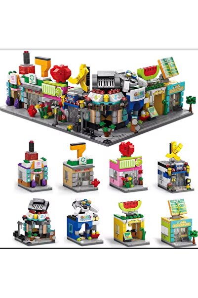 CToys Cadde Mağazaları Yapı Blokları seti - 8 Farklı Dükkan tek kutuda - 894 ...