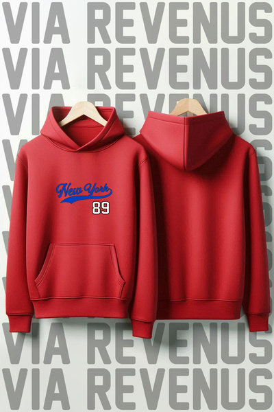 Vordevia New York 89 cu imprimeu Unisex supradimensionat cu glugă Swea tricou...