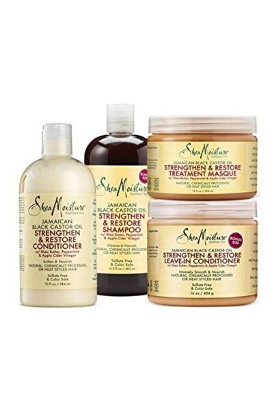 Shea Moisture مجموعة شامبو وبلسم شيا مويستر لتقوية وتجديد الشعر