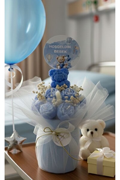 Liora lavin Hoşgeldin bebek çiçek mum ayıcıklı hediyelik Hastane çıkışı