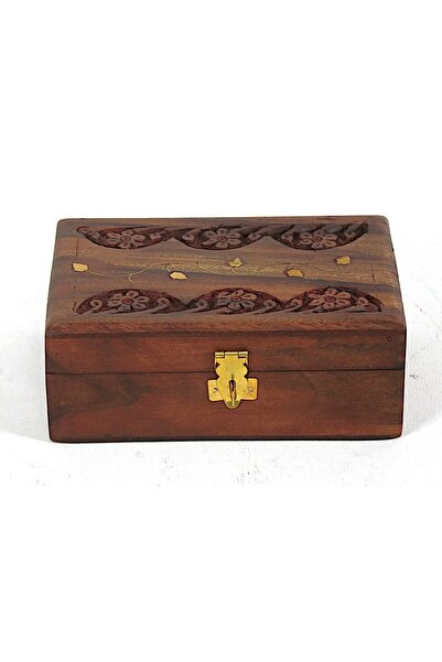Otantik Çarşı Ahşap Oymalı Kutu 10x15 cm. K646