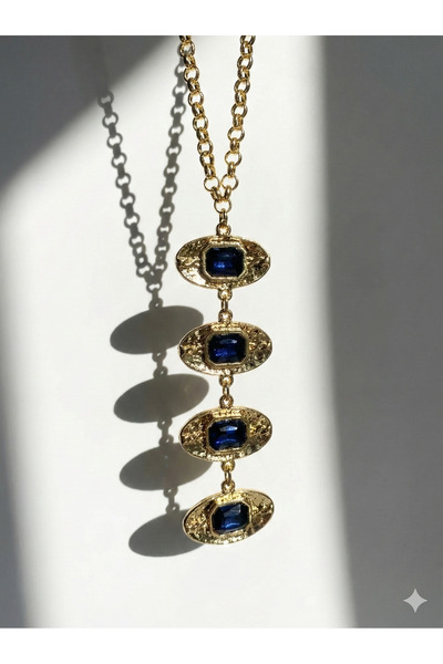 Tılsım Bijuteri Montana Kristal Taşlı Şık Lüx Döküm Kolye